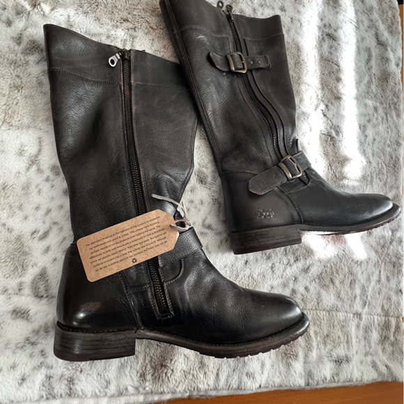 New Bed Stu GoGo Lug Wide Calf Leather Boots Black Rustic sz 9.5 - Picture 15 of 16